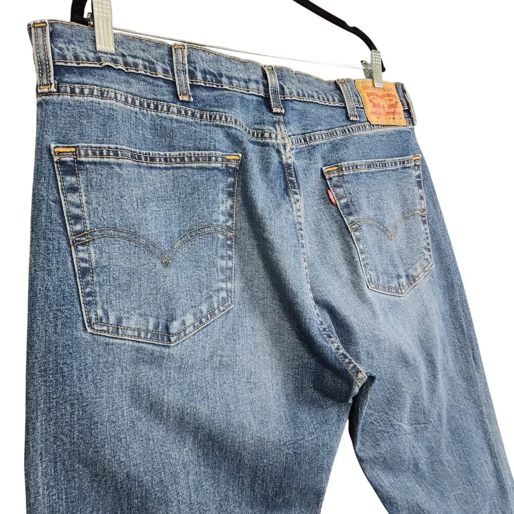 Levis Mens 505 Straight Leg Regular Fit Jeans‎ Size 38 X 30 Medium Wash Denim